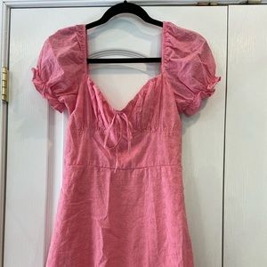 NWT adorable B Darlin pink puff sleeve, eyelet embroidery mini dress